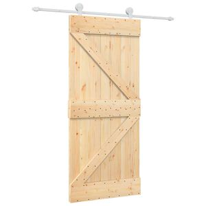 vidaXL Porte coulissante Naturel et Blanc 90 x 210 cm