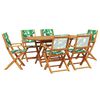 vidaXL Ensemble &agrave; manger de jardin 7 pcs motif de feuilles tissu bois