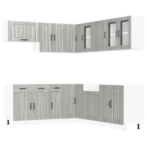 vidaXL Ensemble d'armoires de cuisine 11 pcs Lucca bois d'ing&eacute;nierie