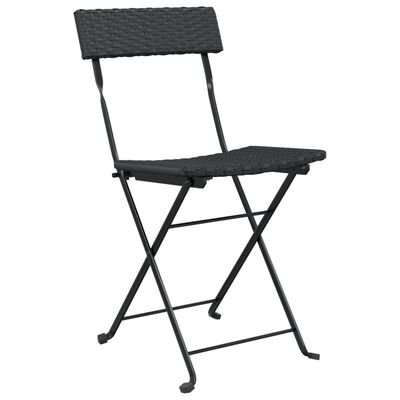 vidaXL Chaises de bistrot pliantes lot de 6 Noir Résine tressée acier