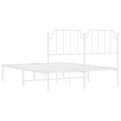 vidaXL Cadre de lit métal sans matelas et tête de lit blanc 140x190 cm