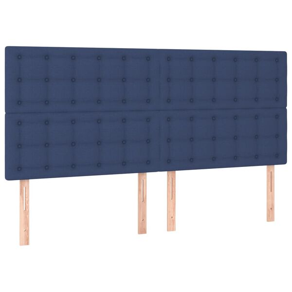 vidaXL T&ecirc;te de lit Bleu 180x5x118/128 cm Tissu