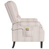 vidaXL Fauteuil inclinable de massage Motif &agrave; lignes Tissu