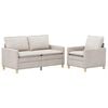 vidaXL Ensemble de Canap&eacute;s 2 pc Cr&egrave;me Polyester