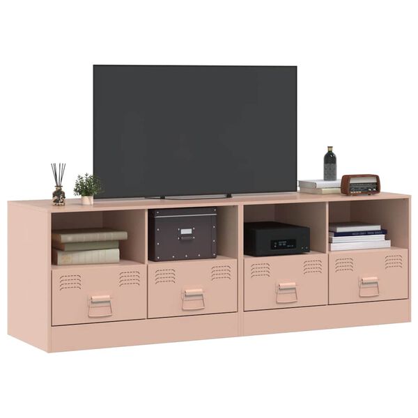 vidaXL Meubles TV 2 pcs rose 67x39x44 cm acier