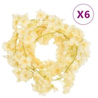 vidaXL Guirlandes de fleurs artificielles 6 pcs champagne 180 cm