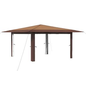 vidaXL Gazebo sans Paroi 4 x 4 m Beige et Marron