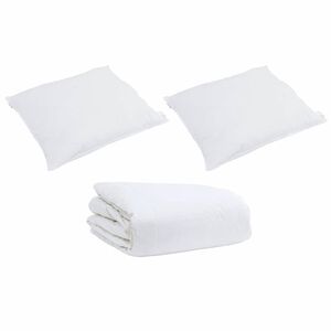 vidaXL Ensemble de Duvet avec oreiller 3 pcs Blanc Plume de canard