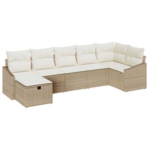 vidaXL Ensemble de Canap&eacute;s avec coussin 7 pcs polyrotin