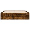 vidaXL Cadre de lit avec tiroirs sans matelas ch&ecirc;ne fum&eacute; 120x190 cm