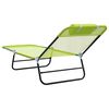 vidaXL Chaise longue pliante 2 pcs Vert 182 x 55 x 85,5 cm Textil&egrave;ne