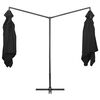 vidaXL Parasol double avec m&acirc;t en acier 250 x 250 cm Noir