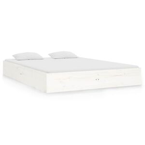 vidaXL Cadre de lit sans matelas blanc bois massif 120x190 cm