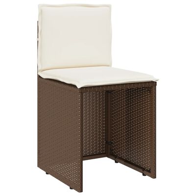 vidaXL Ensemble de bistro 3 pcs avec coussins marron résine tressée