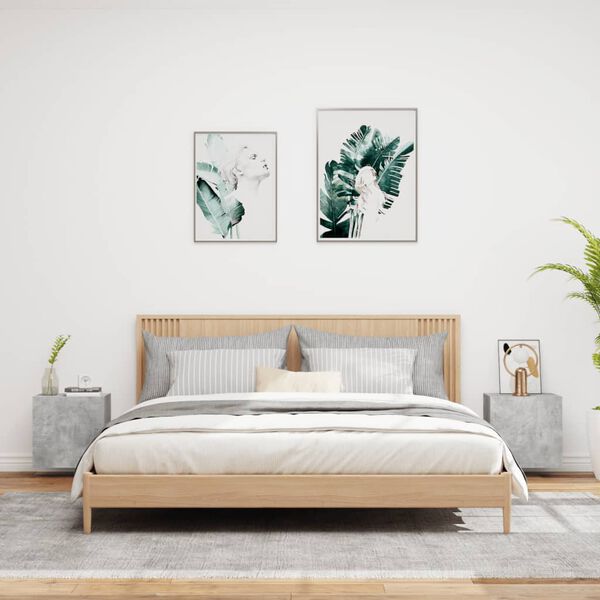 vidaXL Meubles TV muraux 2 pcs gris b&eacute;ton 40,5x30x40cm bois ing&eacute;nierie