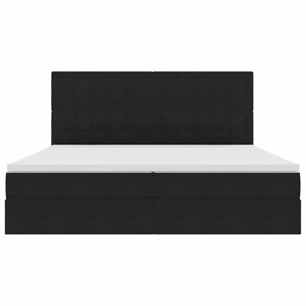 vidaXL Lit avec rangement et matelas Noir 200 x 200 cm Velours