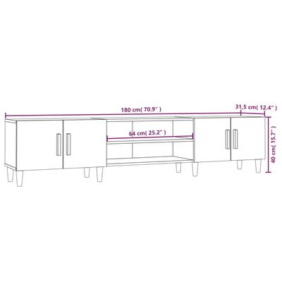 vidaXL Meubles TV chêne sonoma 180x31,5x40 cm bois d'ingénierie