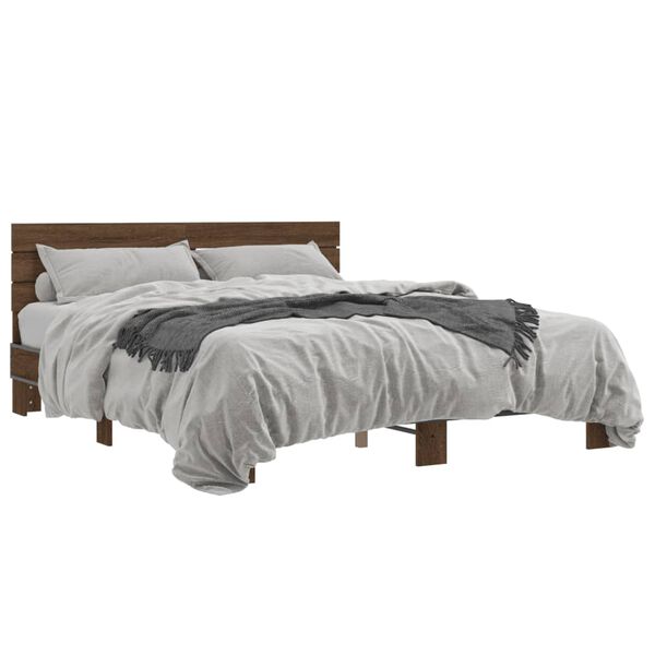 vidaXL Cadre de lit sans matelas ch&ecirc;ne marron 160x200 cm