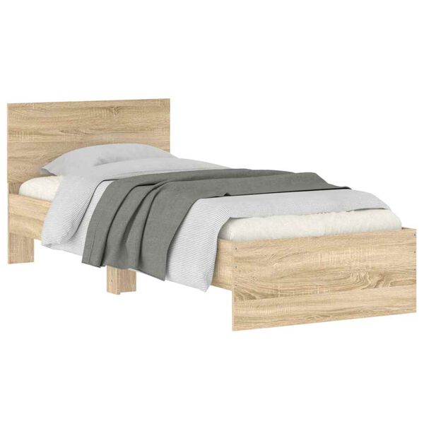 vidaXL Cadre de lit sans matelas avec t&ecirc;te de lit 90x190 cm