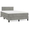 vidaXL Sommier &agrave; lattes de lit avec matelas LED gris clair 120x190 cm