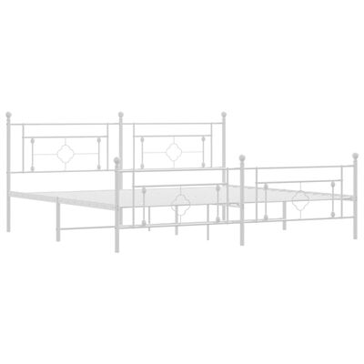 vidaXL Cadre de lit métal sans matelas et pied de lit blanc 200x200 cm