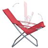 vidaXL Chaises pliables de plage lot de 2 Tissu Rouge