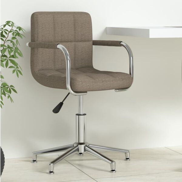 vidaXL Chaise pivotante de bureau Taupe Tissu