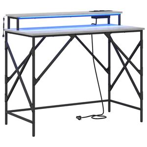 vidaXL Bureau Gris Sonoma 100 x 50 x 86,5 cm Bois d'ing&eacute;nierie