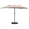 vidaXL Parasol de jardin Taupe 385 x 209 x 244 cm tissu