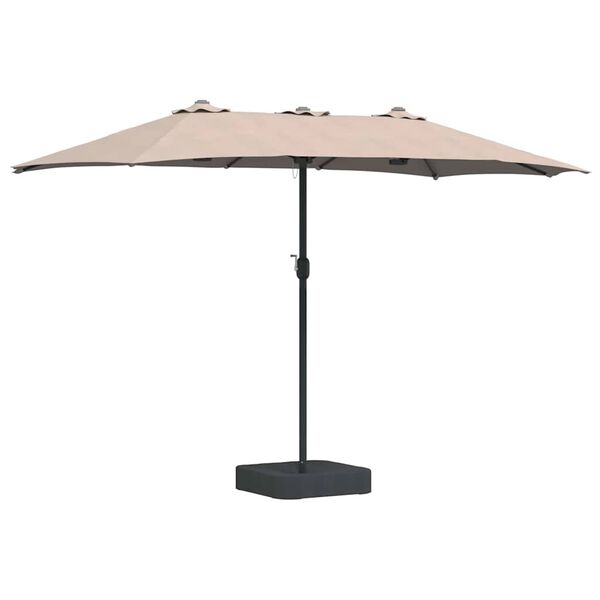 vidaXL Parasol de jardin Taupe 385 x 209 x 244 cm tissu