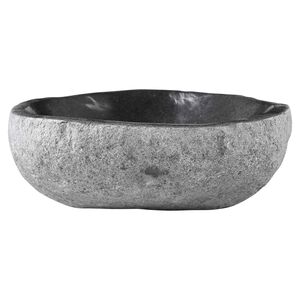 vidaXL Lavabo ovale Gris (32-37) x (27-30) x 12 cm Pierre de Rivi&egrave;re