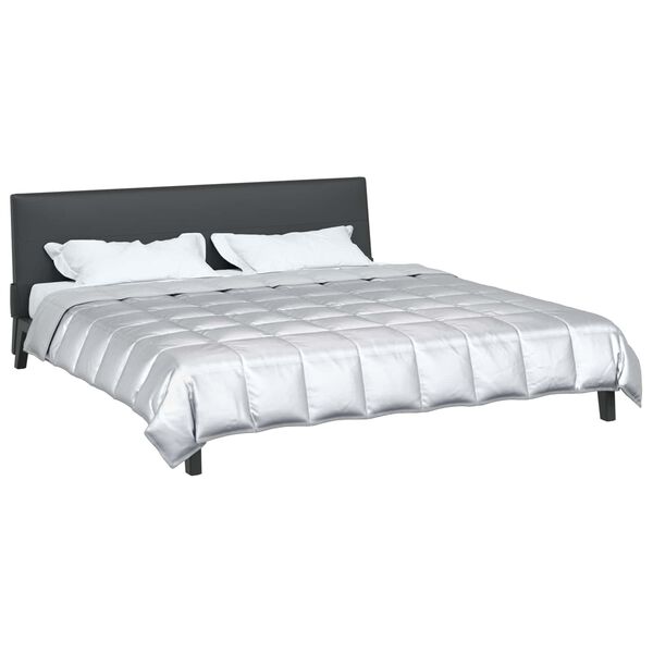 vidaXL Duvet d'&eacute;t&eacute; simple Argent&eacute; 220 x 260 cm Satin et Microfibre