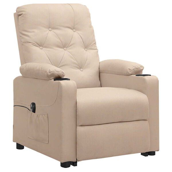 vidaXL Fauteuil Cr&egrave;me Tissu