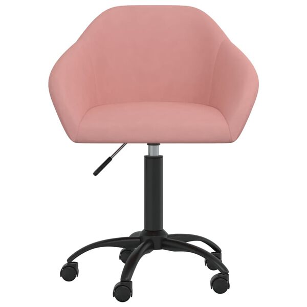 vidaXL Chaises pivotantes &agrave; manger lot de 4 rose velours