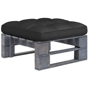 vidaXL Pouf palette de jardin Bois de pin impr&eacute;gn&eacute; de gris