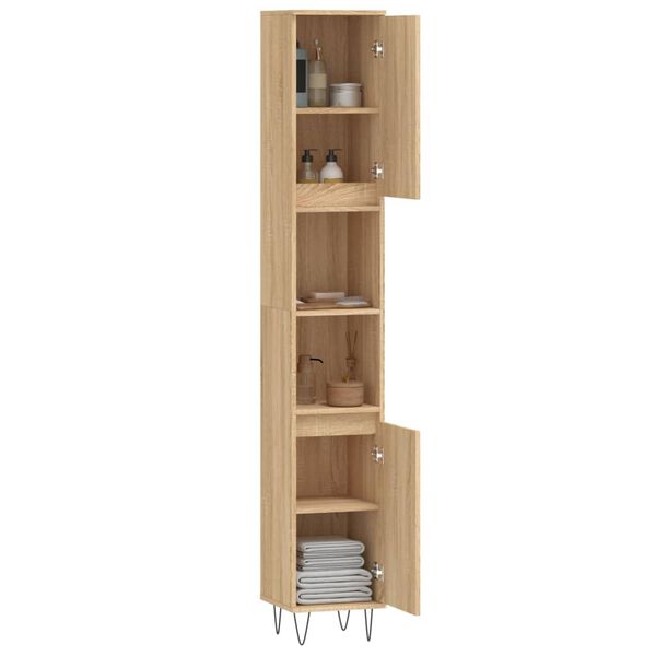 vidaXL Armoire salle de bain ch&ecirc;ne sonoma 30x30x190 cm