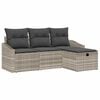 vidaXL Ensemble de Canap&eacute;s 4 pc Gris clair polyrotin