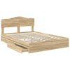 vidaXL Lit de Rangement Ch&ecirc;ne Sonoma 140 x 190 cm Bois d'ing&eacute;nierie