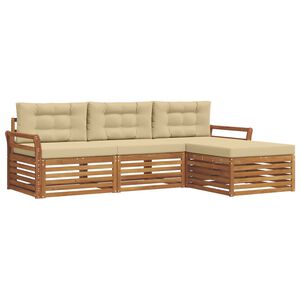 vidaXL Ensemble de canap&eacute;s d'ext&eacute;rieur 4 pc Naturel et Beige