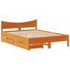 vidaXL Cadre de lit avec tiroirs cire marron 140x190cm bois pin massif
