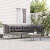 vidaXL Salon de jardin 5 pcs avec coussins Gris Résine tressée