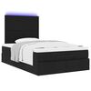 vidaXL Cadre de lit ottoman avec matelas noir 120x200cm tissu