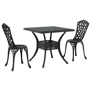 vidaXL Ensemble de tables de jardin 3 pcs Noir Aluminium coul&eacute;