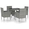 vidaXL Ensemble &agrave; manger de jardin 5 pcs R&eacute;sine tress&eacute;e Anthracite