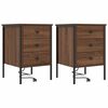vidaXL Cabinet de chevet avec tiroir 2 pcs Ch&ecirc;ne brun 42 x 41 x 61 cm