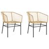 vidaXL Chaises de jardin lot de 2 marron r&eacute;sine tress&eacute;e