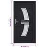 vidaXL Porte d'entr&eacute;e anthracite 98x200 cm PVC