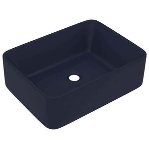 vidaXL Lavabo de luxe Bleu fonc&eacute; mat 41x30x12 cm C&eacute;ramique