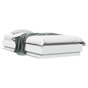 vidaXL Cadre de lit sans matelas blanc 90x200 cm bois d'ing&eacute;nierie