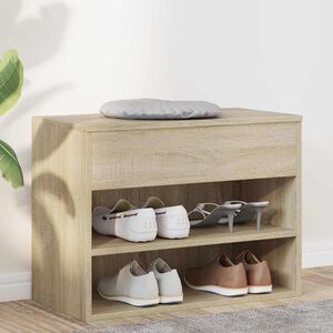 vidaXL Banc &agrave; chaussures Ch&ecirc;ne sonoma 60x30x45 cm Bois d&rsquo;ing&eacute;nierie